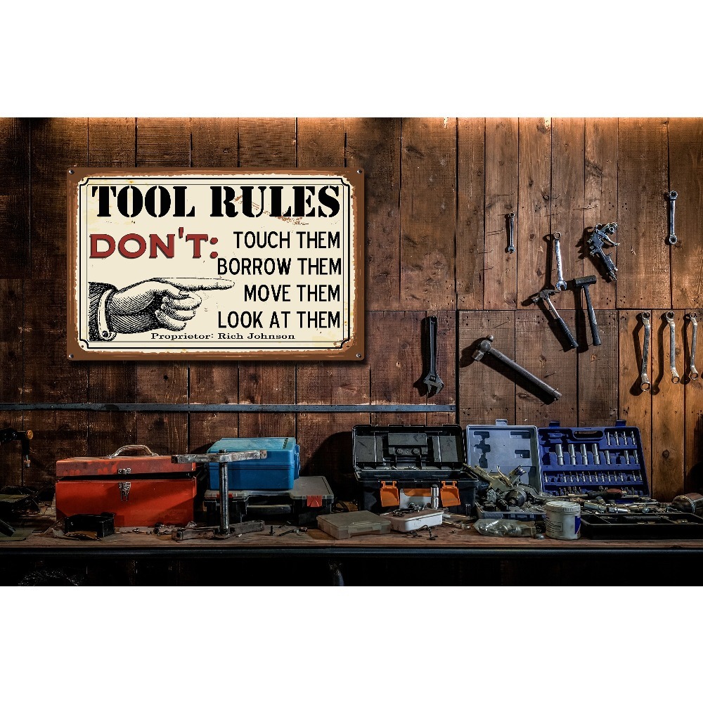 1 pezzo Targhetta in Metallo P - Workshop Tools Name recensione e prezzo