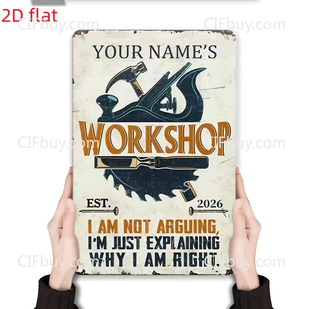 Insegna in Metallo Vintage 2D  - Workshop Tools Name recensione e prezzo