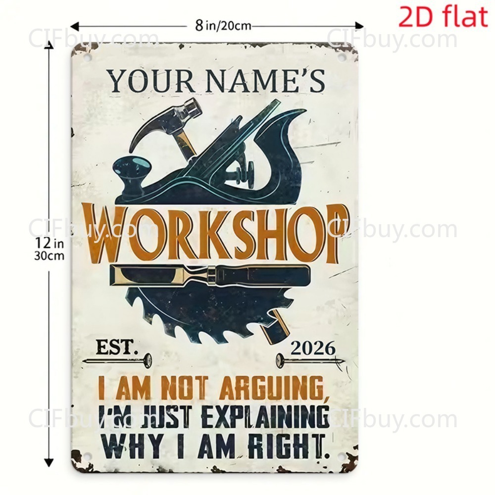 Insegna in Metallo Vintage 2D  - Workshop Tools Name recensione e prezzo